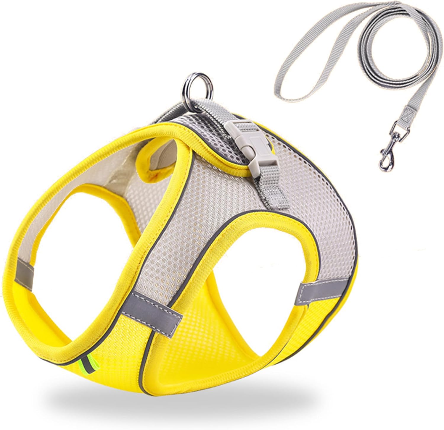 Adjustable Cat Harness and Leash Set with Breathable Vest, Soft Escape-Resistant Design for Kittens and Small Dogs, Yellow, Size XS