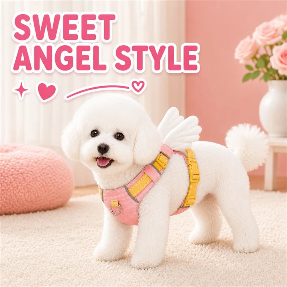 Adorable Angel Wings Dog Harness with Glowing 3D Luminous Design, Breathable No-Pull Walking Vest for Puppies and Small to Large Dogs, Soft Padded — image 6