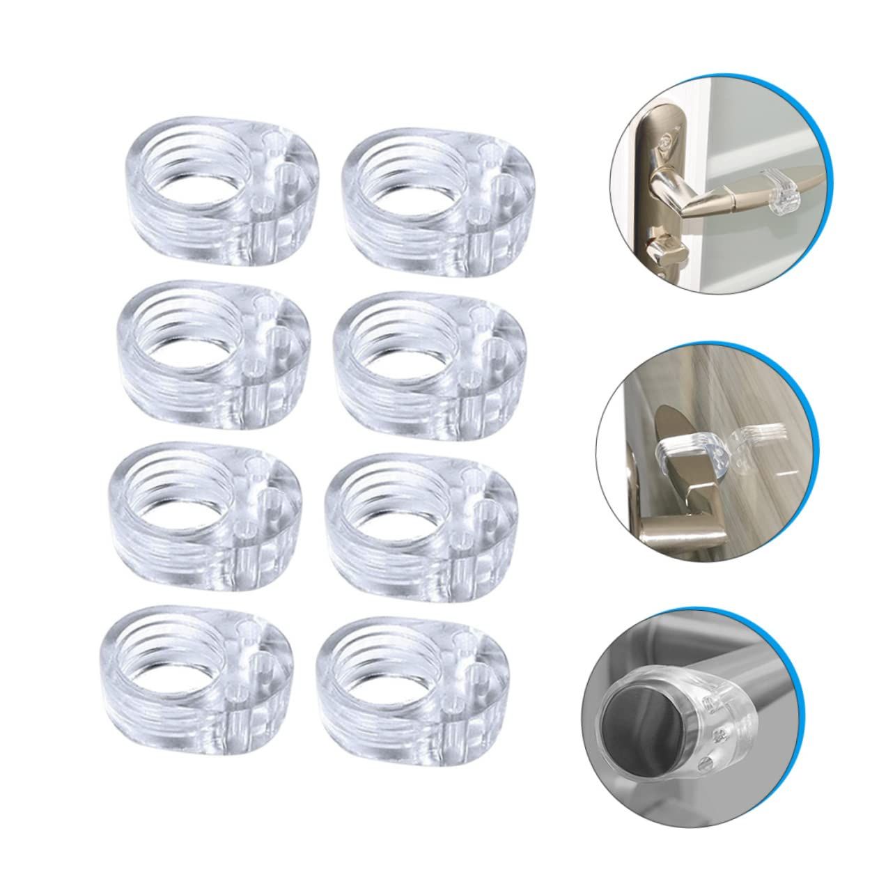 Door Stoppers Bumper Guard 8pcs Clear Silicone Door Handle Door Anti- Collision Ring Door Stopper Wall Protector Knob Wall Shiel โ image 2