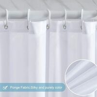 Waterproof Mildew Resistant Shower Curtain, White 200 × 220cm Fabric Polyester, Compatible with Bathtub or Bathroom, Washable — image 2