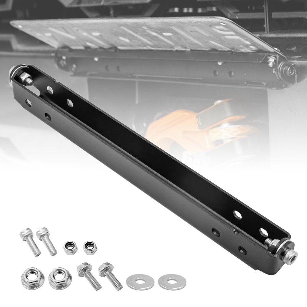 Flip-Up License Plate Frame Holder โ 120ยฐ Rotation Stainless Steel Number Plate Bracket, Foldable Off-Road Winch Accessory, Rustproof-Black