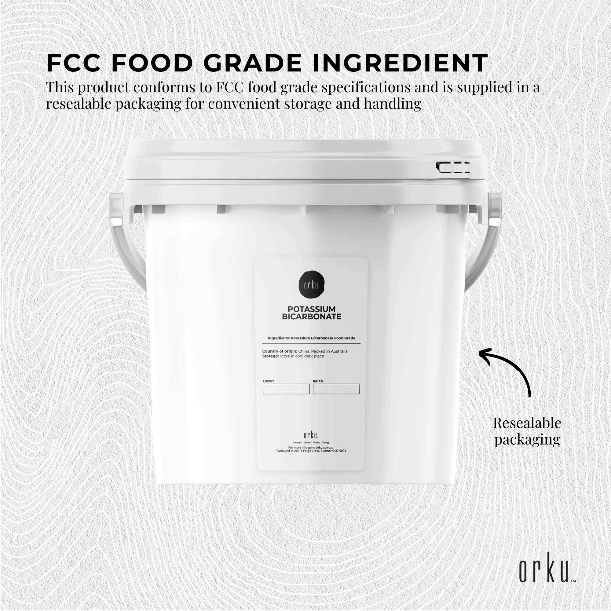 Orku 5Kg Potassium Bicarbonate Powder Tub - Food Grade FCC Brewing Baking — image 5