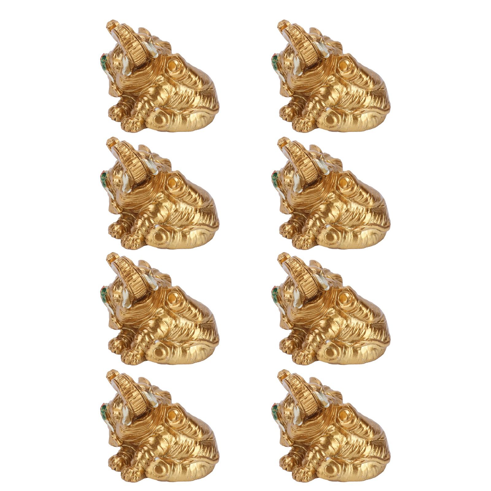 8Pcs Resin Elephant Statue Decor Innovative Home Table Decoration Ornament Birthday Gift Gold — image 2