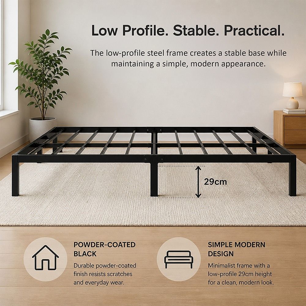 Metal Bed Frame – Heavy-Duty Steel Base for King Single Mattress — image 6