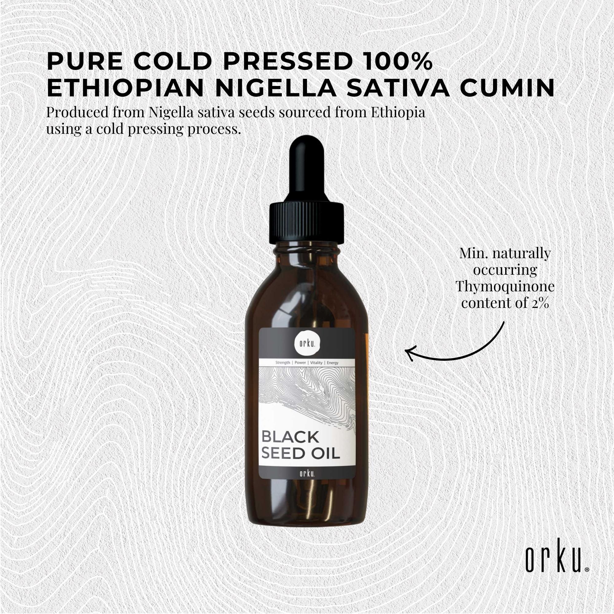 Orku 25ml Black Seed Oil Pure Cold Pressed 100% Ethiopian Nigella Sativa Cumin — image 3