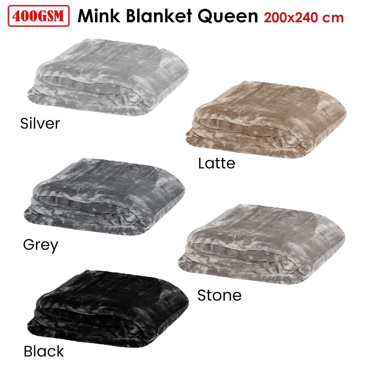 Soft Plain Faux Mink Blanket Queen Silver โ image 2