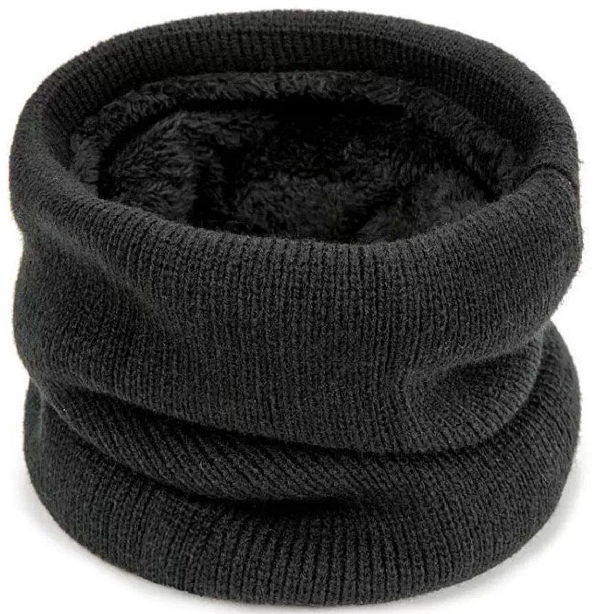 Thermal Neck Warmer, Fleece Scarf, Luxury Knitted Scarf, Cycling Scarf, Travel and Daily Winter Wear, Black