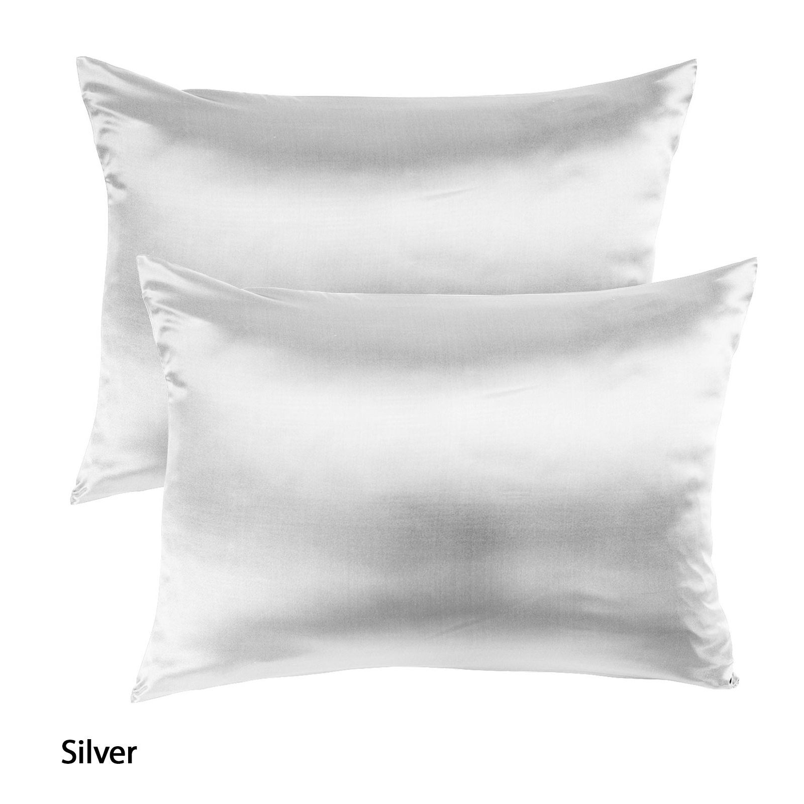 Royal Comfort Mulberry Soft Silk Hypoallergenic Pillowcase Twin Pack 51 × 76cm - Silver — image 2