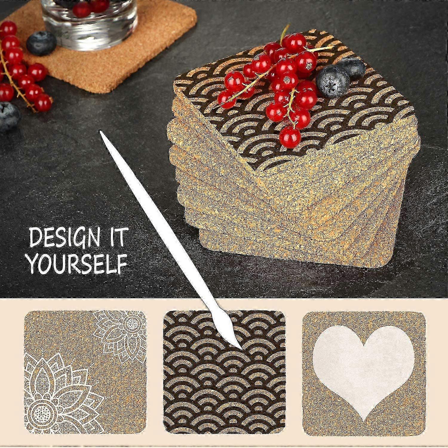 20pcs Round Cork Drink Coasters for Glasses โ image 5