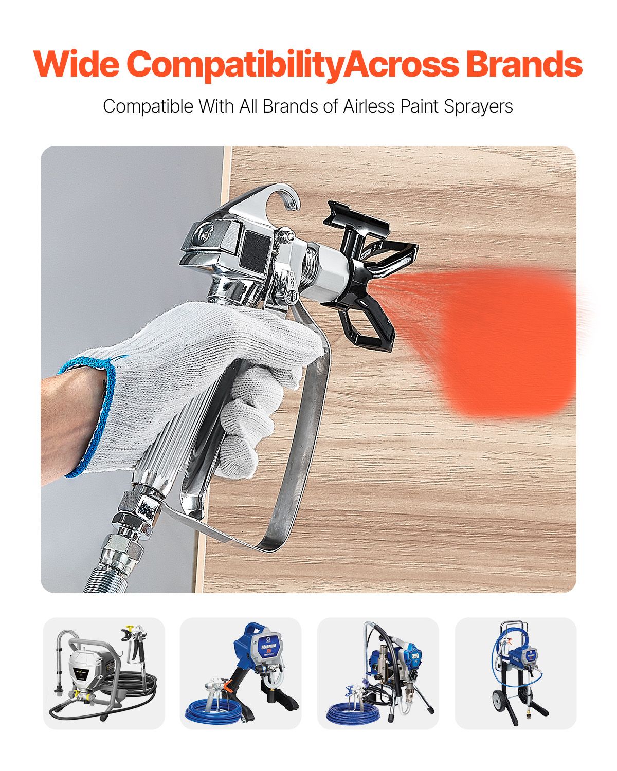 Airless Paint Spray Gun 3600PSI High Pressure Airless Spray Gun 517 Tip — image 2