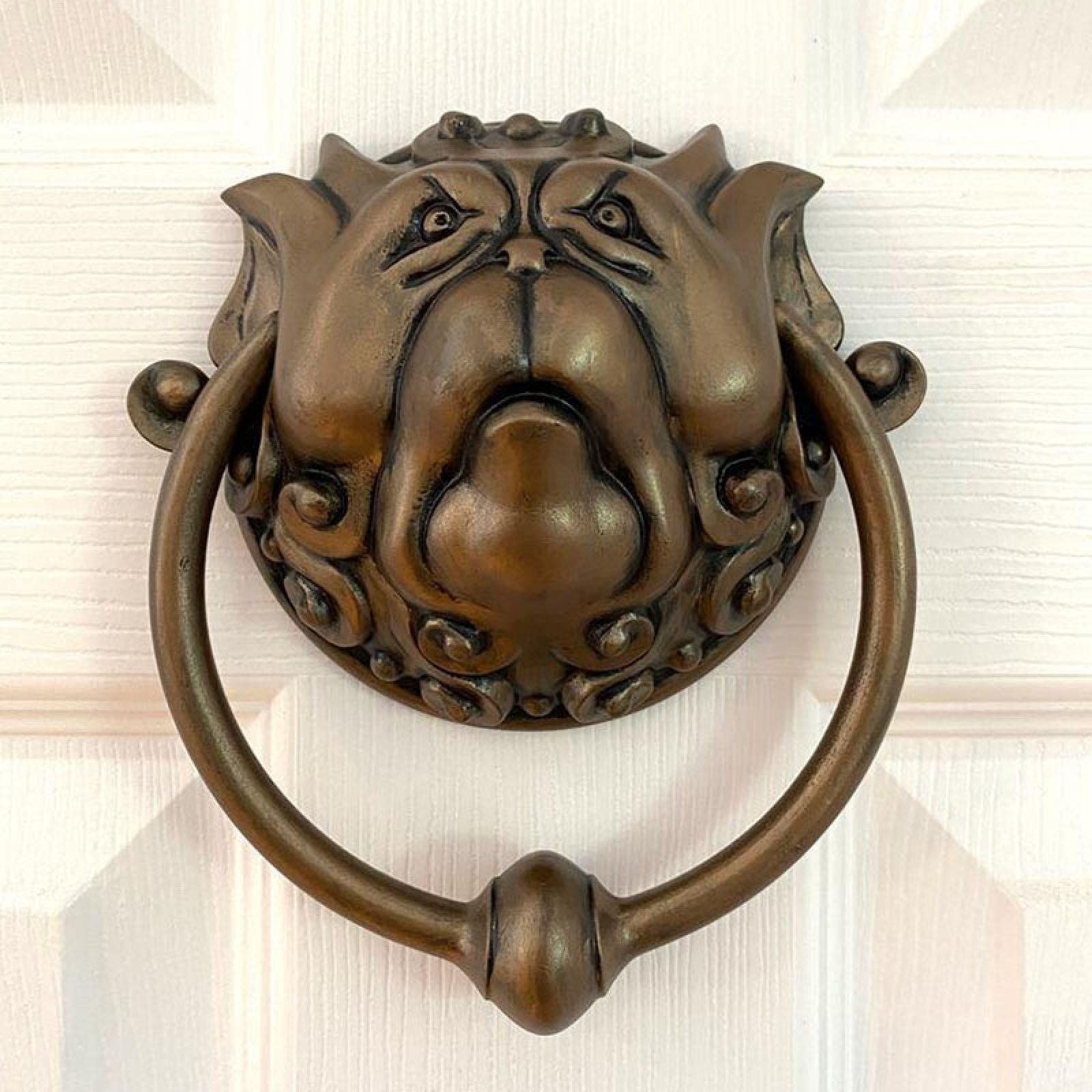 2pcs,Bronze handles, outdoor whimsical door carvings, wall mounted dragon face door handle home gift statues — image 3