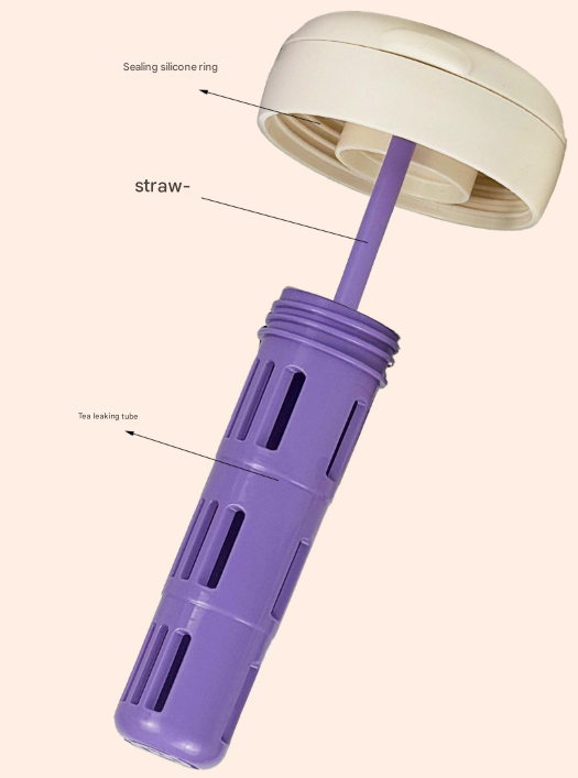 Pink and Black 700ml Insulated Stainless Steel Tumbler with Handle, Dual-Sip Lid, Straw & Tea Infuser โ image 6