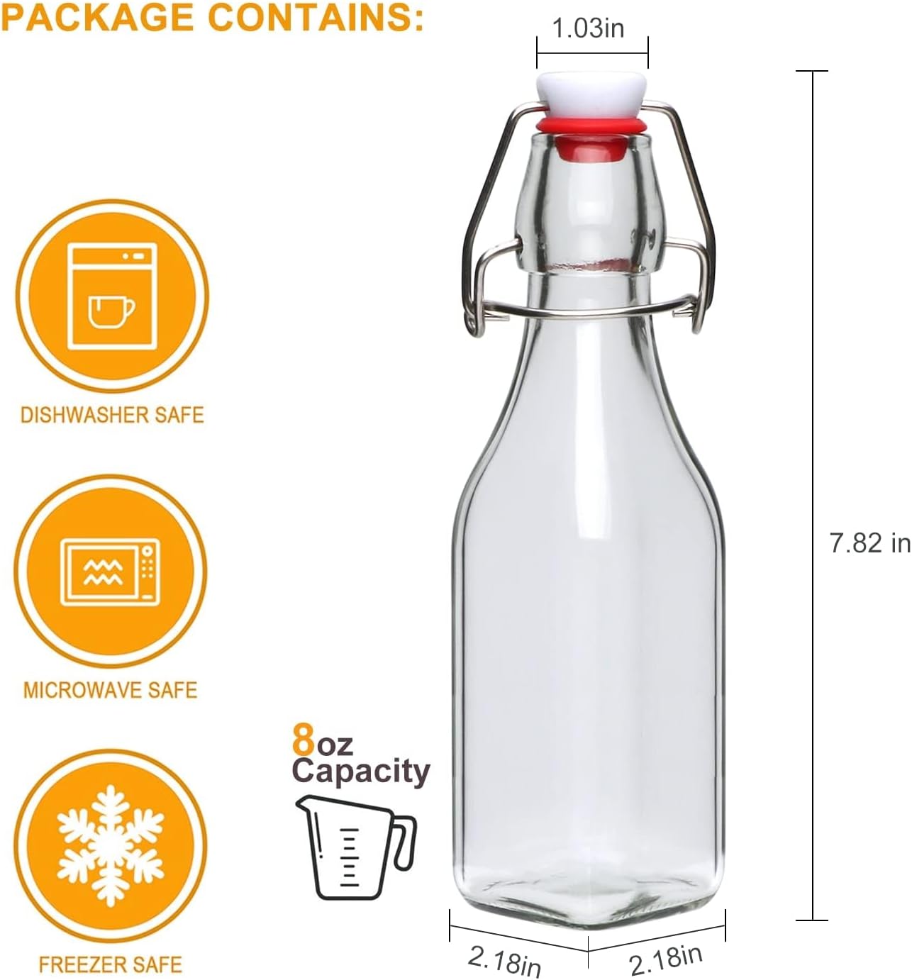 Clip-on glass storage bottle with lid for brewing beer, wine, spices, drinks, oil, vinegar, kombucha and water โ image 2