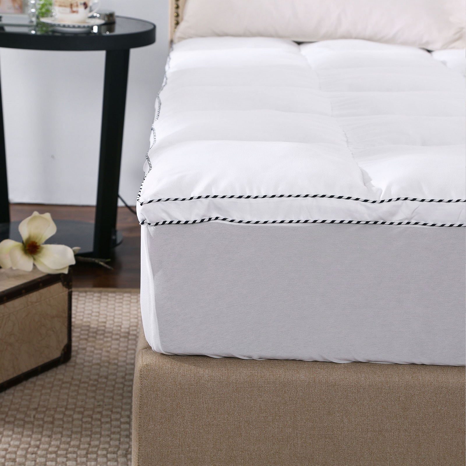 Royal Comfort 1000GSM Luxury Bamboo Fabric Gusset Mattress Pad Topper Cover - King - White โ image 4