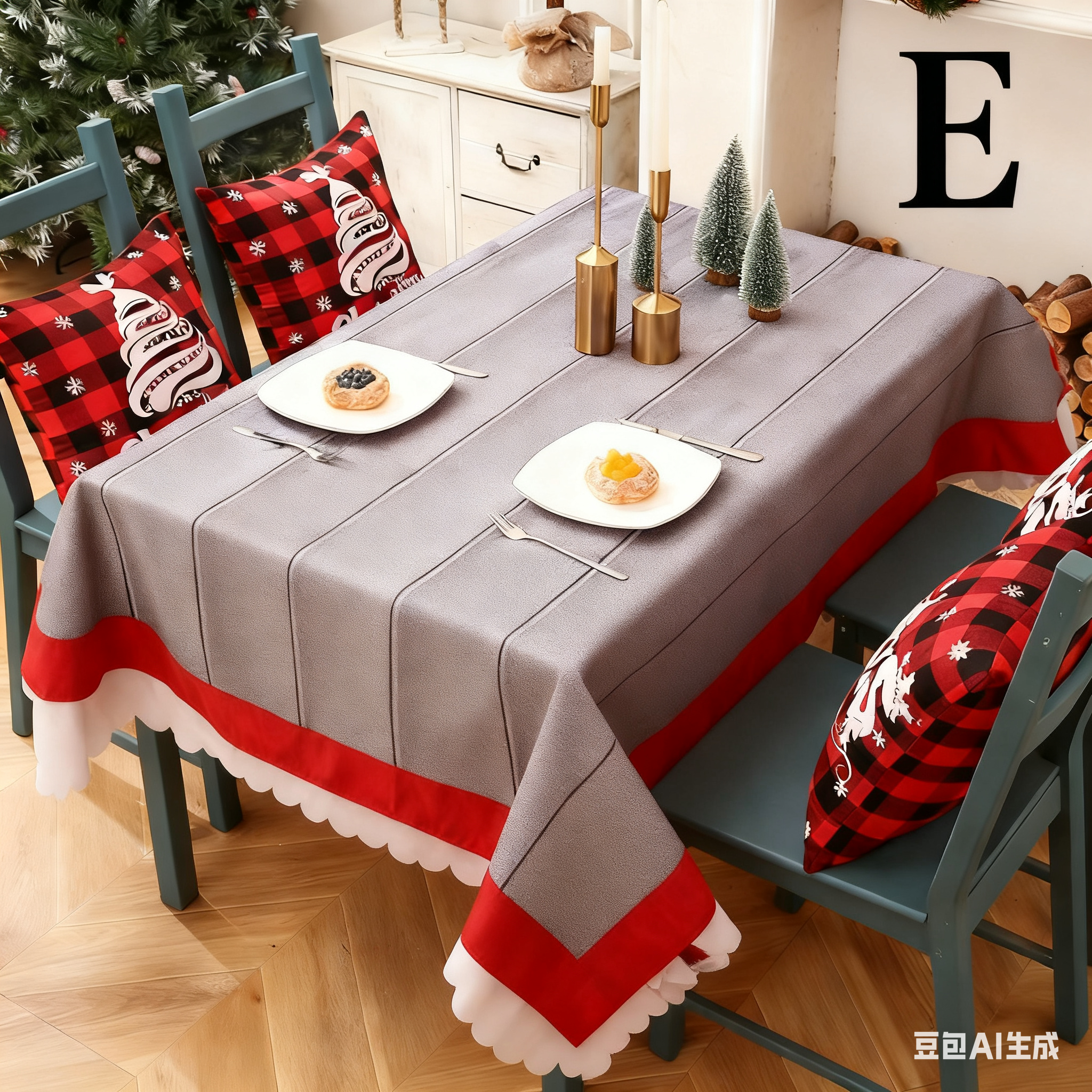 Christmas gift Christmas Tablecloth - Festive 180x150cm Table Cover for Holiday Dining & Home Decor(A) — image 5