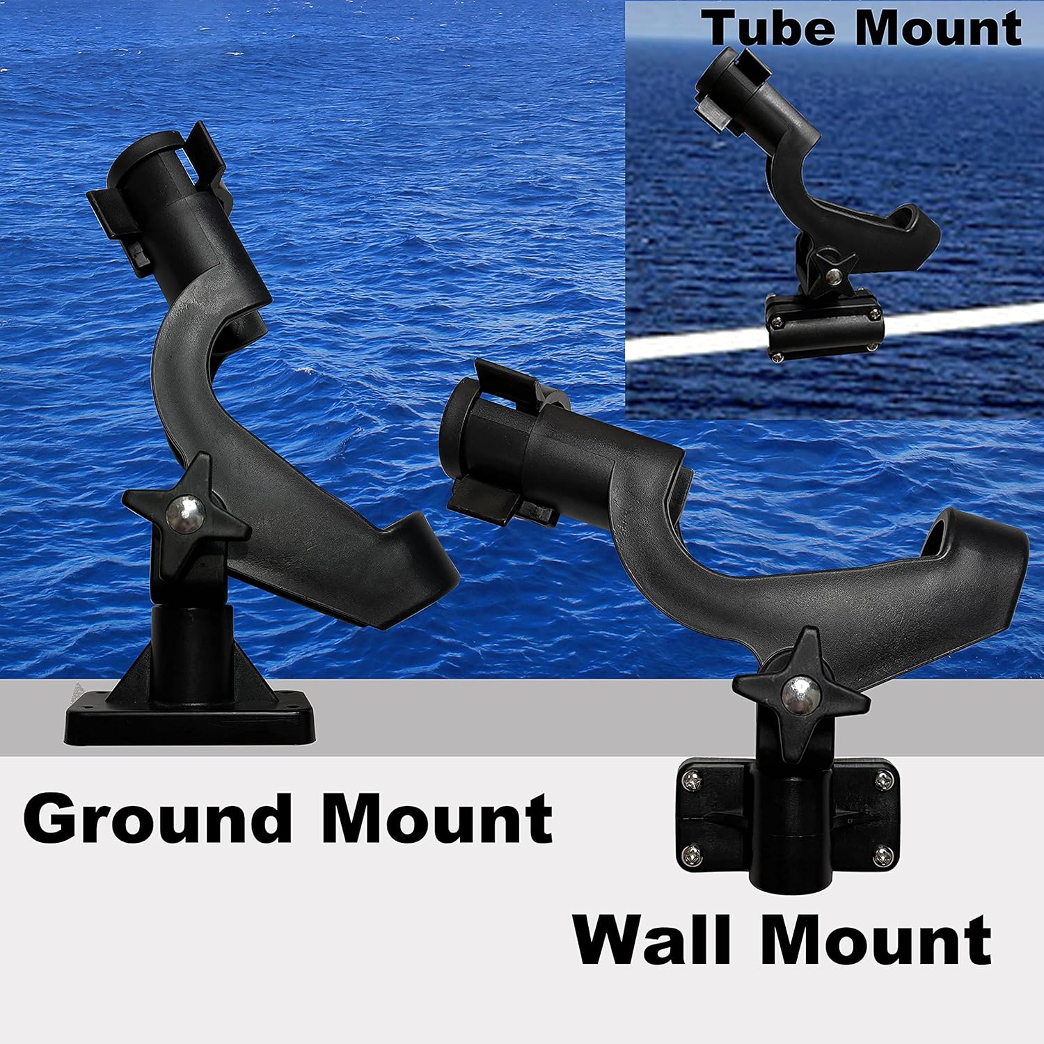 Adjustable Rotatable Plastic Fishing Rod 3 Mount Rack Holder Bracket Boat Canoeing Rowing Mount Kit Kayak Side Rod Holder โ image 3