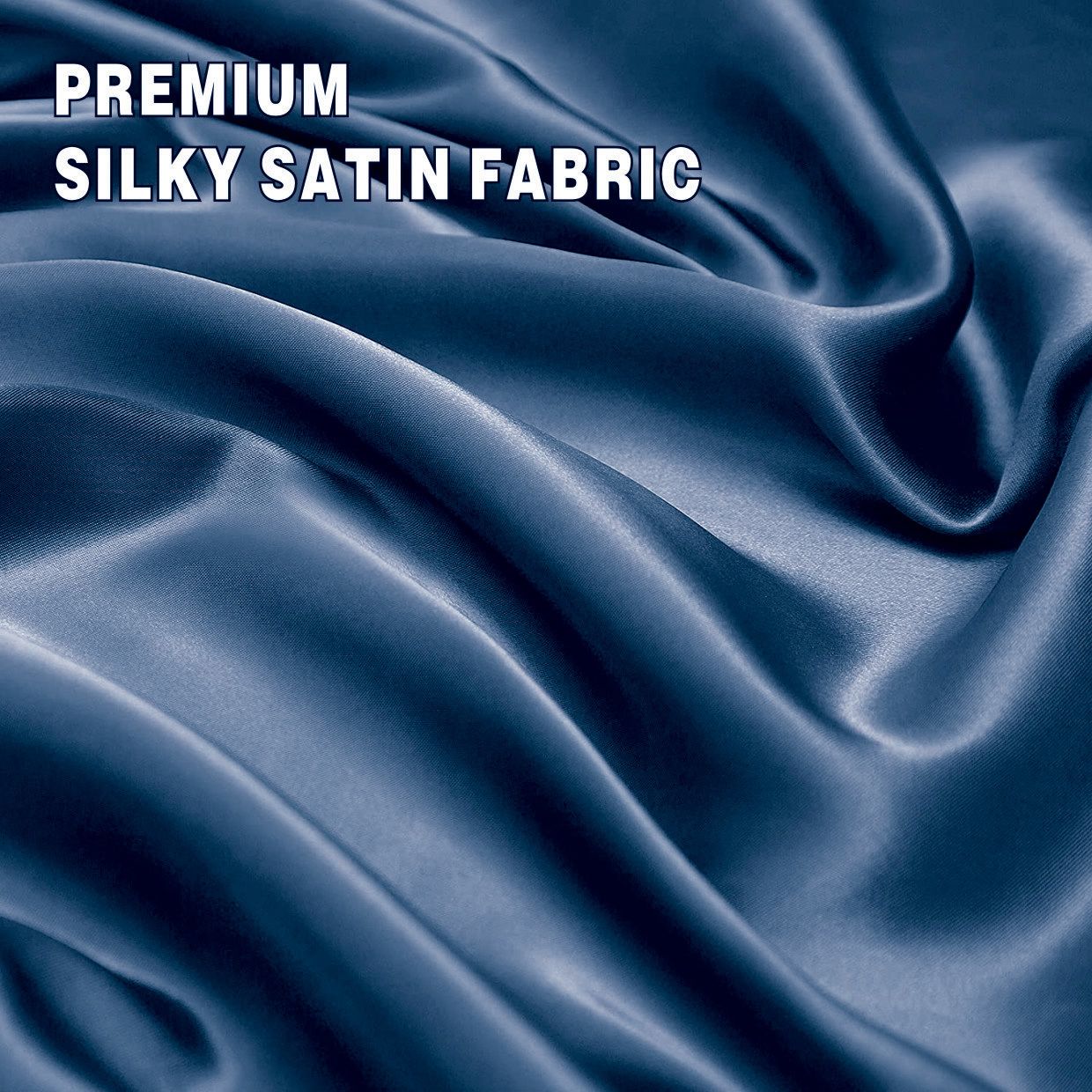 Art Silk Satin Sheet Set Hotel 4 Pieces Fitted/Flat Sheet Bedding Set-Luxury Soft Silky Sheets for Hair and Skin, Similar to Silk Bed Sheets Set 4 — image 2