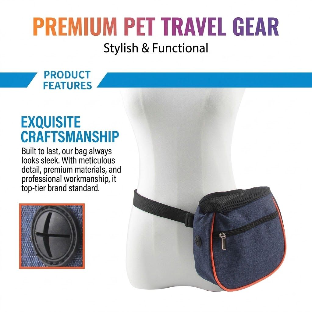 Professional Dog Training Waist Bag with Collapsible Portable Bowl – The Ultimate Hands-Free Walking Companion for Treats, Toys, Waste Bags and Hydration — image 3