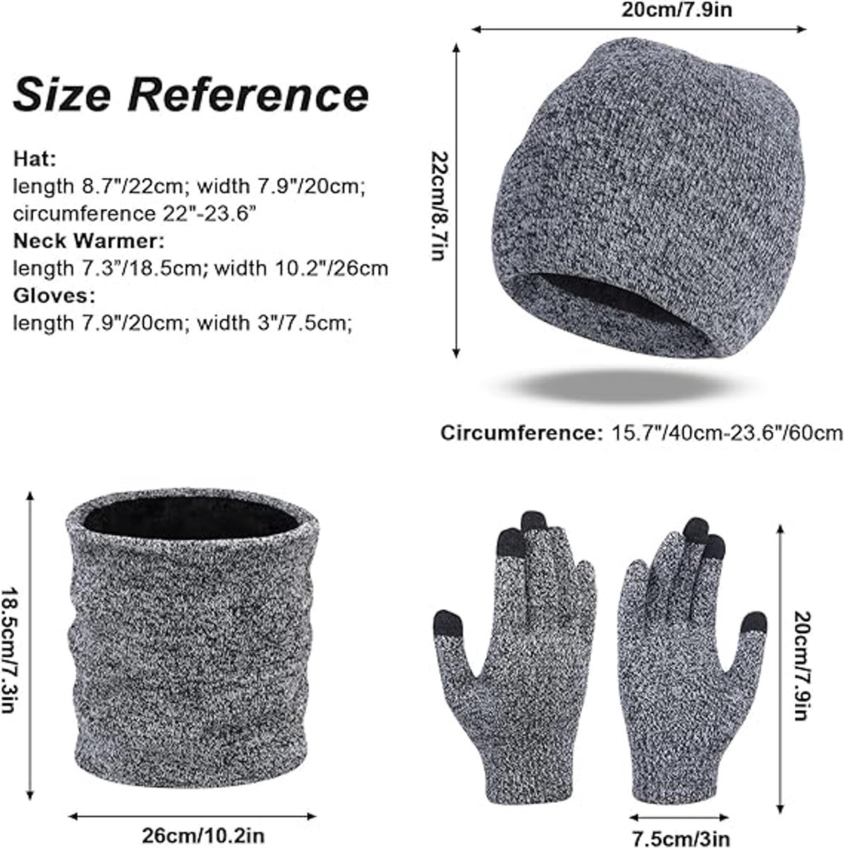 Beanie - Cotton beanie - Warm winter beanie - Scarf - Gloves - Touchscreen gloves - Ski mask - 3-in-1 beanie - Snowboard, skate, riding - Windproof and warm — image 3