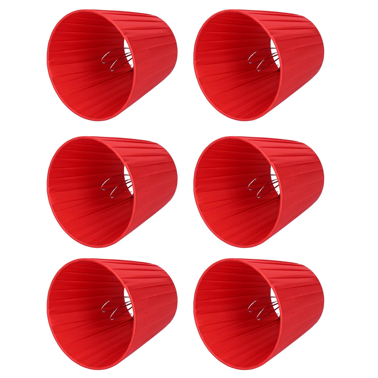6Pcs Lampshade Modern Fabric Table Lamp Cover for Crystal Chandelier Wall Light Red — image 5