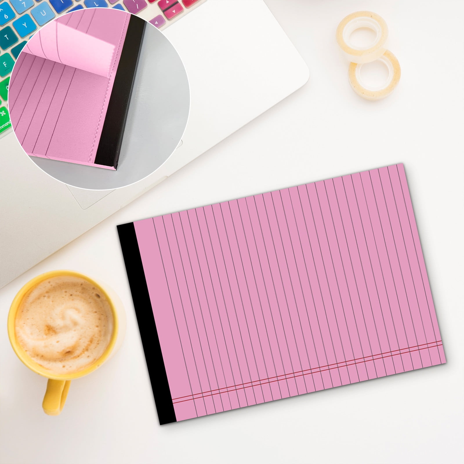 Legal Pad, 13.98 x 8.27" A3 Horizontal Line Tear-off Notepad (50 Pages), Portable Notepad Memo Planner, Colored Note Pads, College Ruled Notepads for Office
