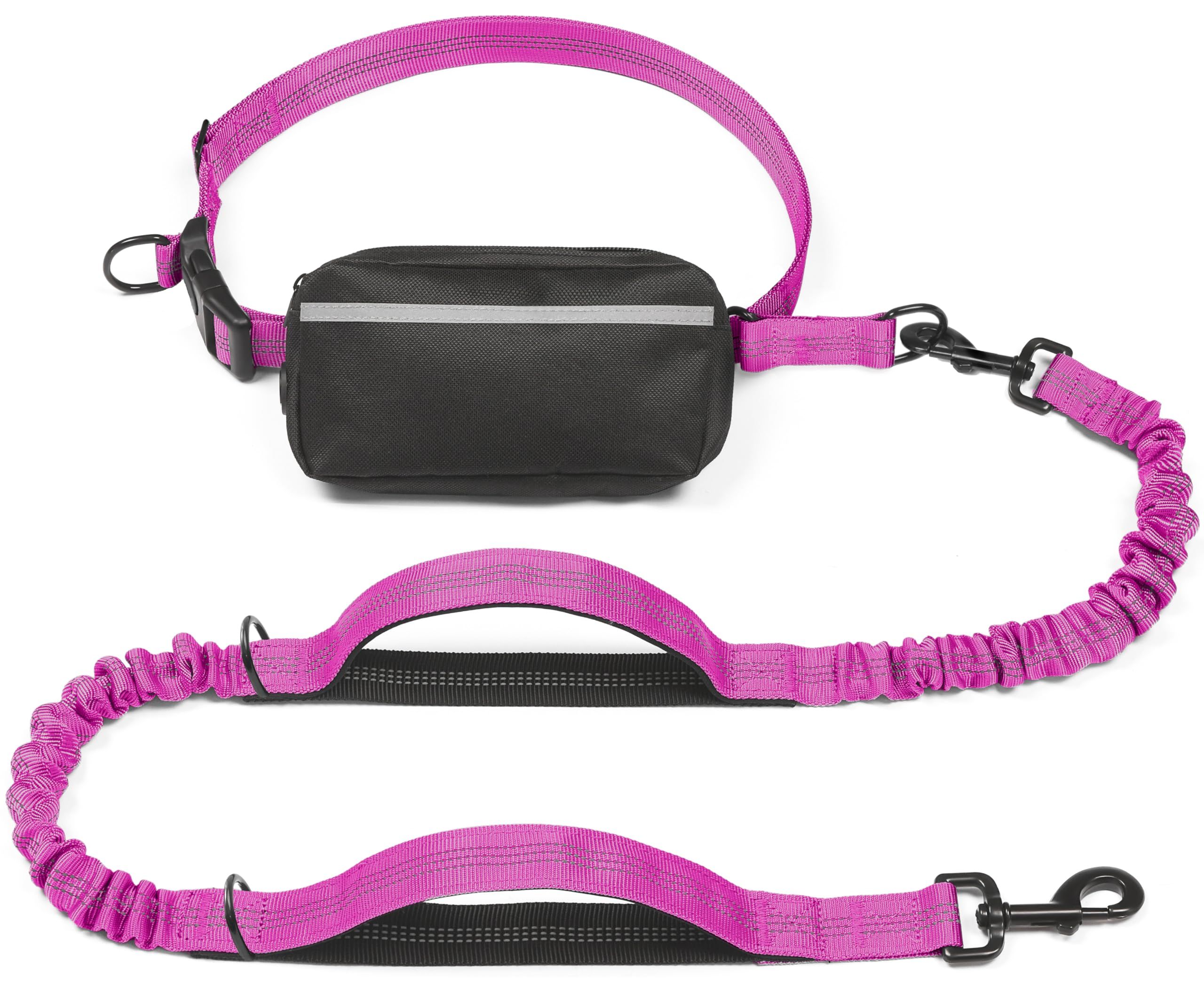 Hands-Free Dog Leash with Waist Belt and Storage Pouch, Shock-Absorbing Bungee Leash for Running, Walking, and Outdoor Adventures, Reflective Safety Design for — image 3