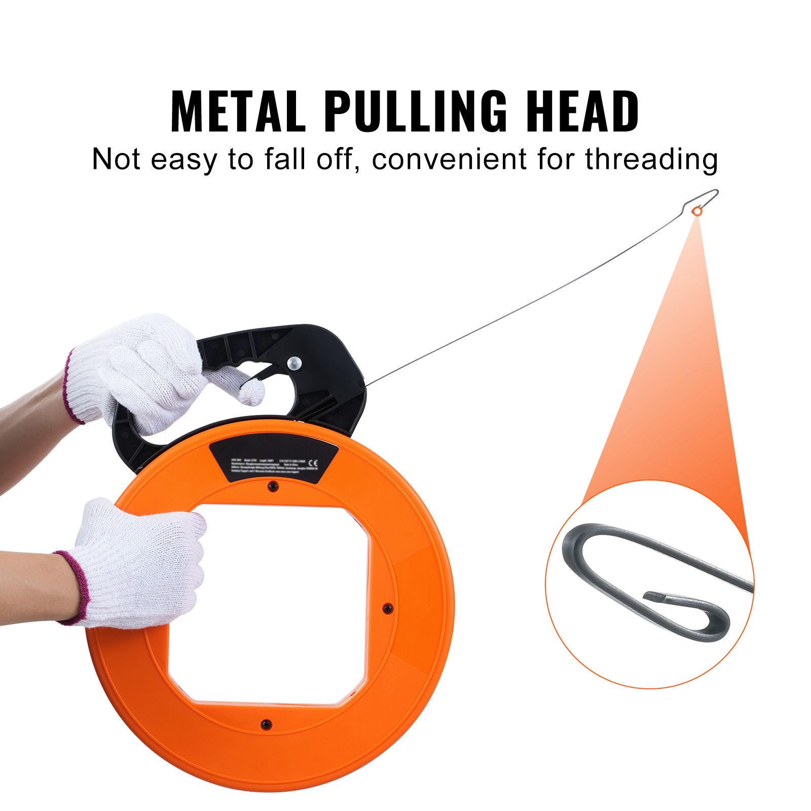 Fish Tape, 36.58 m, 3 mm, Steel Wire Puller with Optimized Housing and Handle, Easy-to-Use Cable Puller Tool, Flexible Wire Fishing Tools for Walls and — image 6