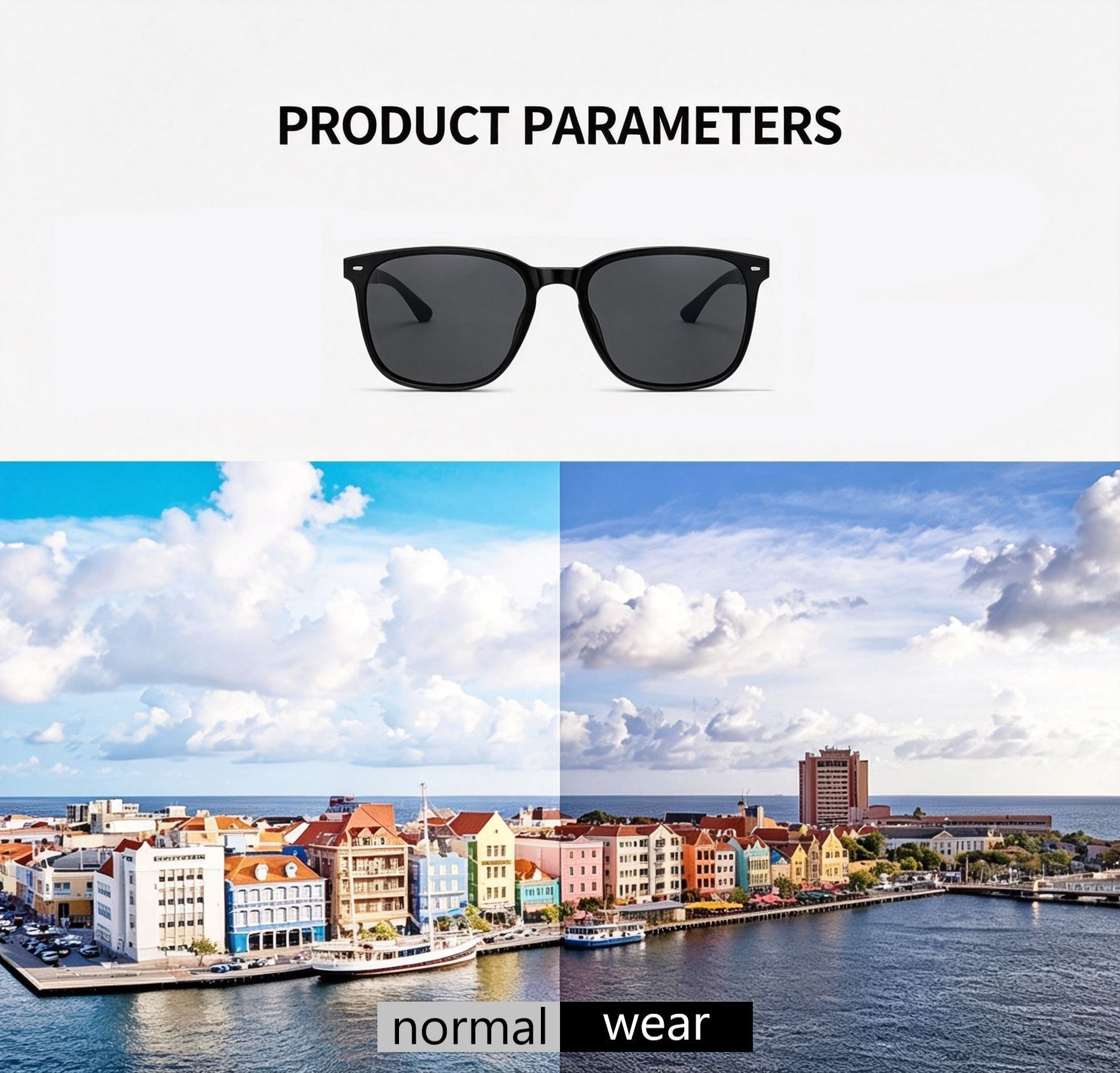 Full Frame Fashion Round Sun Glasses, Slim Face Design Retro Casual Sunglasses, White Floral Frame with Dual Tea Lenses — image 2