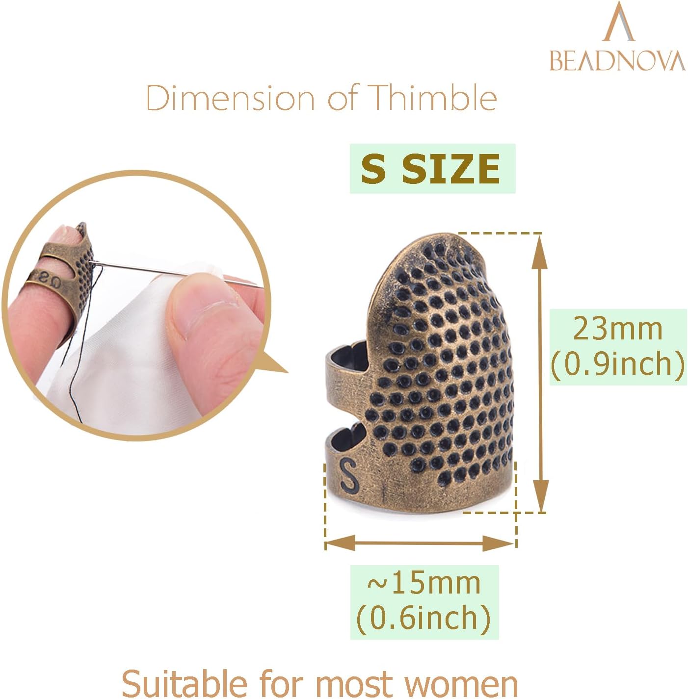 Thimbles for Hand Quilting Sewing Finger Protectors for Sewing Adjustable Metal Sewing Thimbles for Fingers Hand Embroidery Needlework Quilting Craft DIY โ image 2