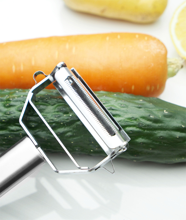 Premium Stainless Steel Dual Peeler & Julienne Cutter - 2-in-1 Vegetable Slicer with Swivel Blade - Heavy Duty Multi-Function Kitchen Tool for Potatoes โ image 4