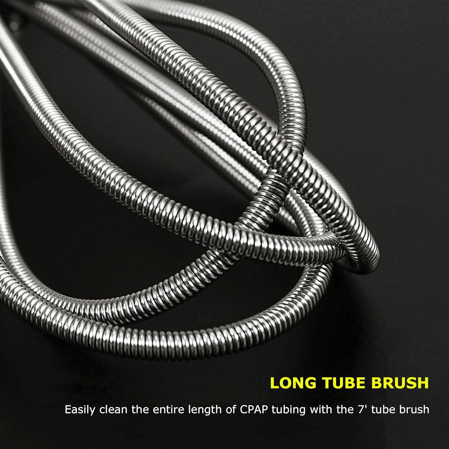CPAP Tube Cleaning Brush-7 Feet Flexible + 7 Inches Handy Stainless Steel Wire Bristle Brush- Fits for Standard 22mm Diameter Tubing — image 4