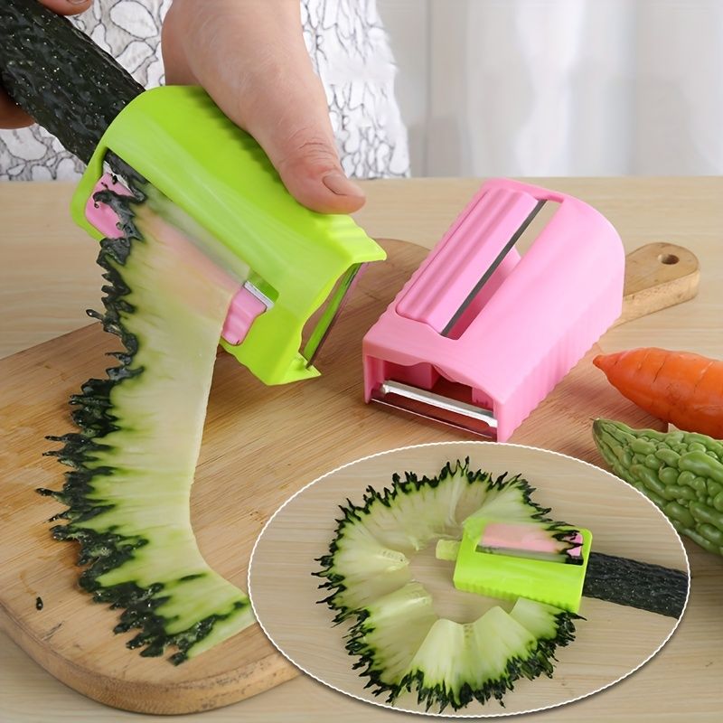 1pc Manual Cucumber Slicer, Beauty Peeler, Cucumber Mask Sharpener, Kitchen Gadget Peeler & Roller, Facial Skincare Tool for Hydration & Care, Green — image 3