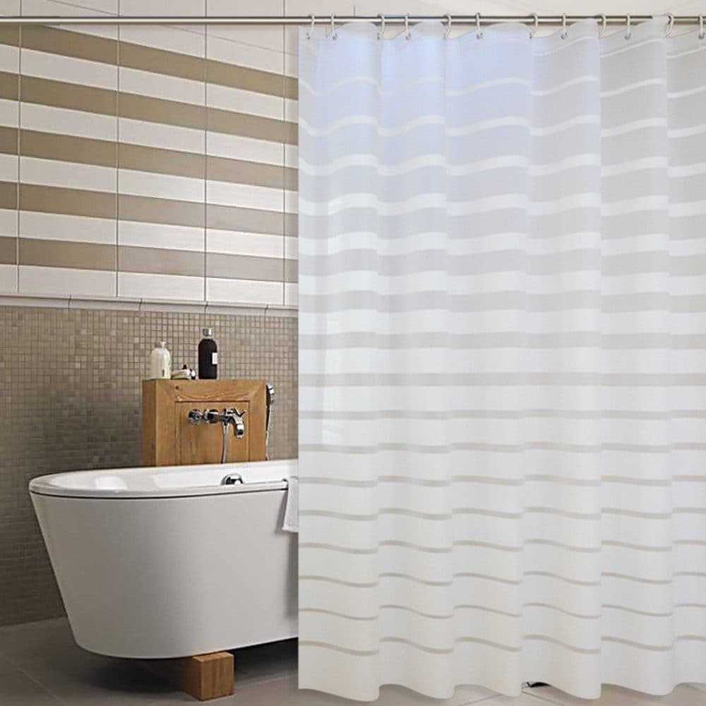 Waterproof PEVA Shower Curtain with Hooks, Mildew Resistant Bathroom Curtain, 150x180cm โ image 4