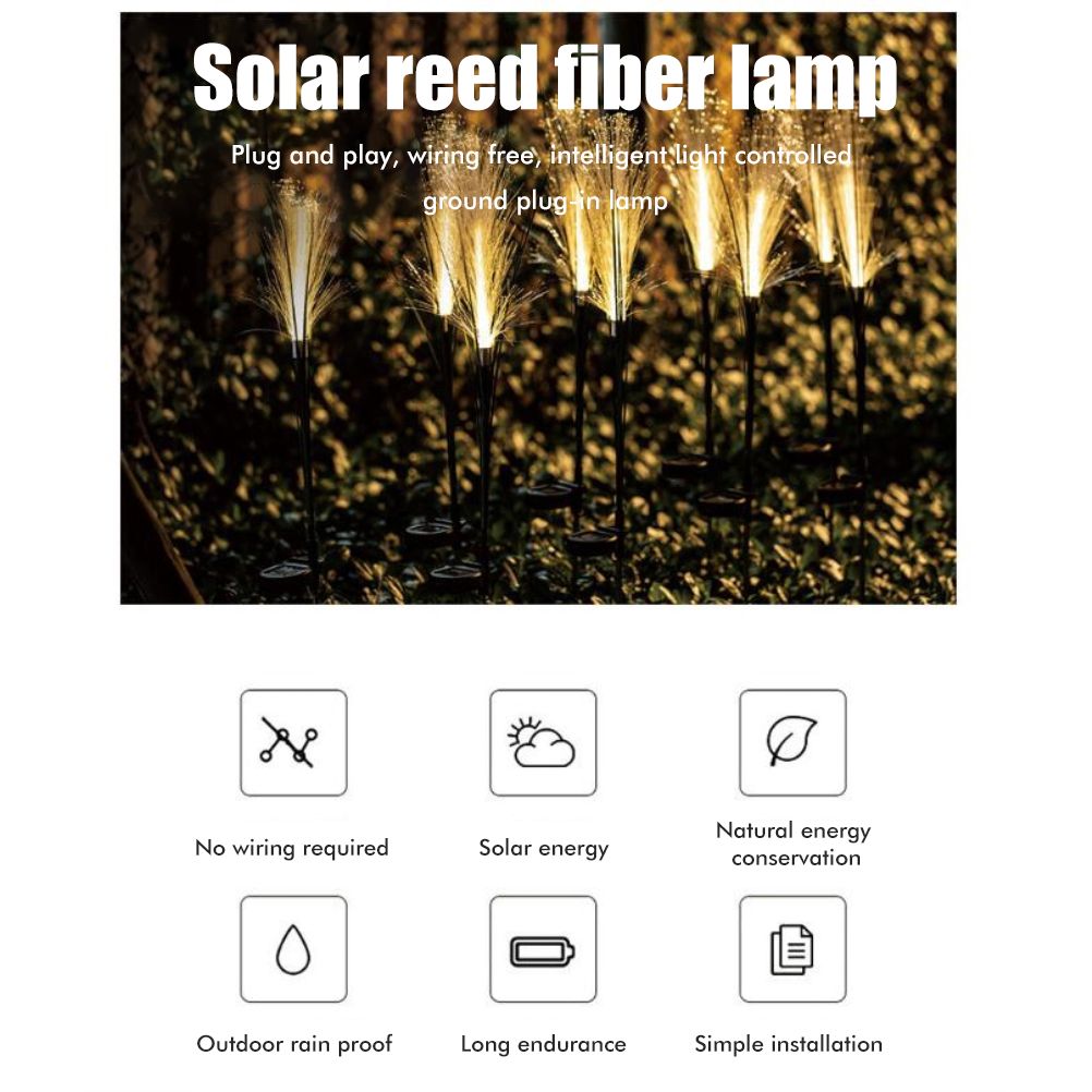 Solar Reed Garden Lights Waterproof LED Garden Stake Lights Decorative for Outdoor Lawn Patio Yard Pathway โ image 3