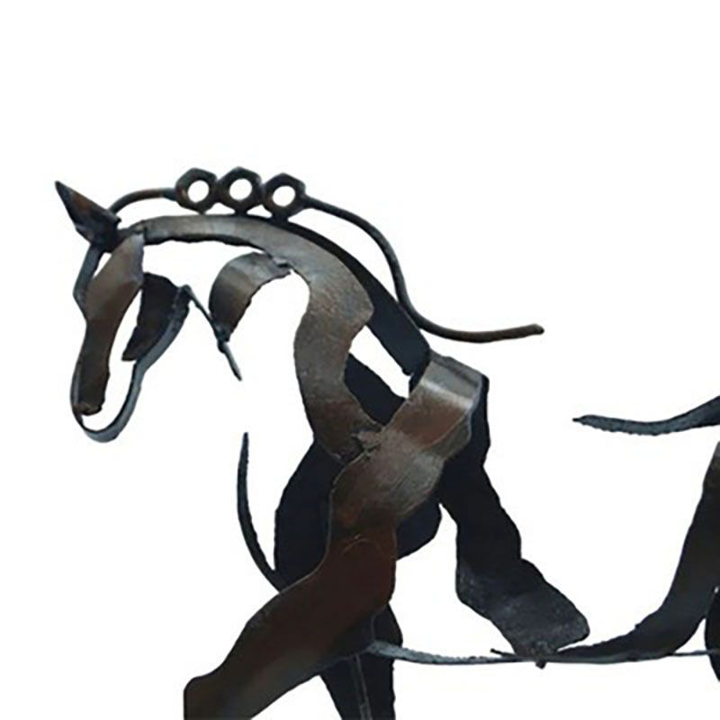 Handmade Horse Statue - Unique Rustic Decor for Office & Home - Hand-Painted Metal Sculpture - Perfect Handicraft Gift (Brown)