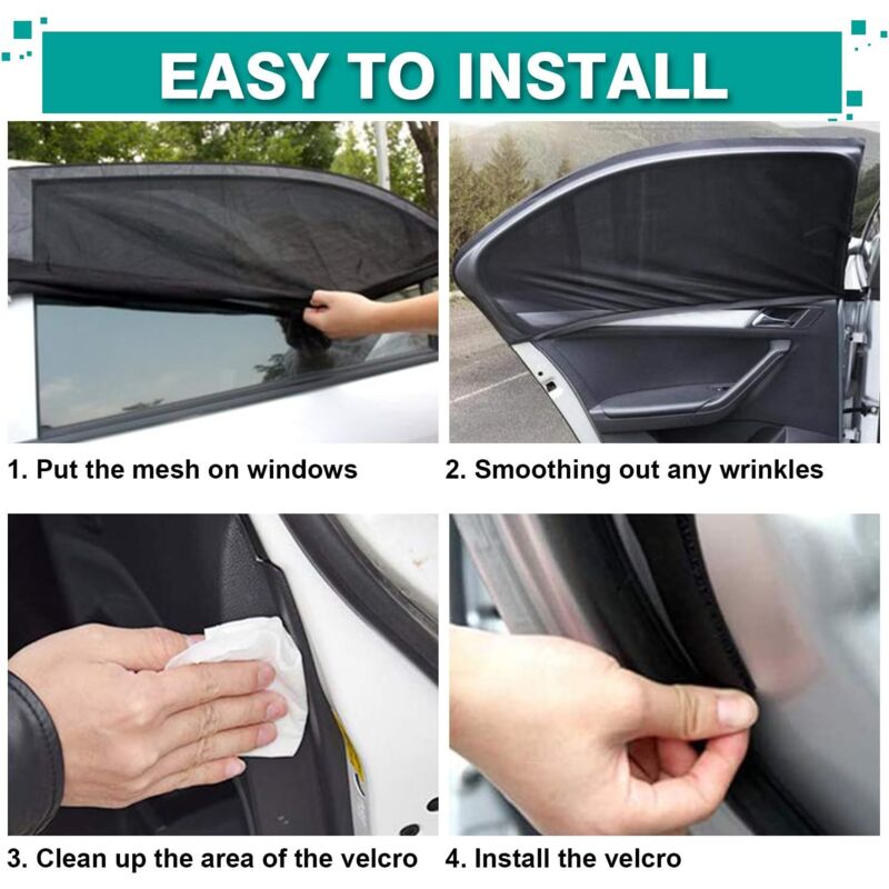 Baby Car Sun Shade, 2 Pieces Car Sun Sock By Blocking Uv Rays By Protecting Car Sun From Children And Pets (Black) (Xl) — image 4