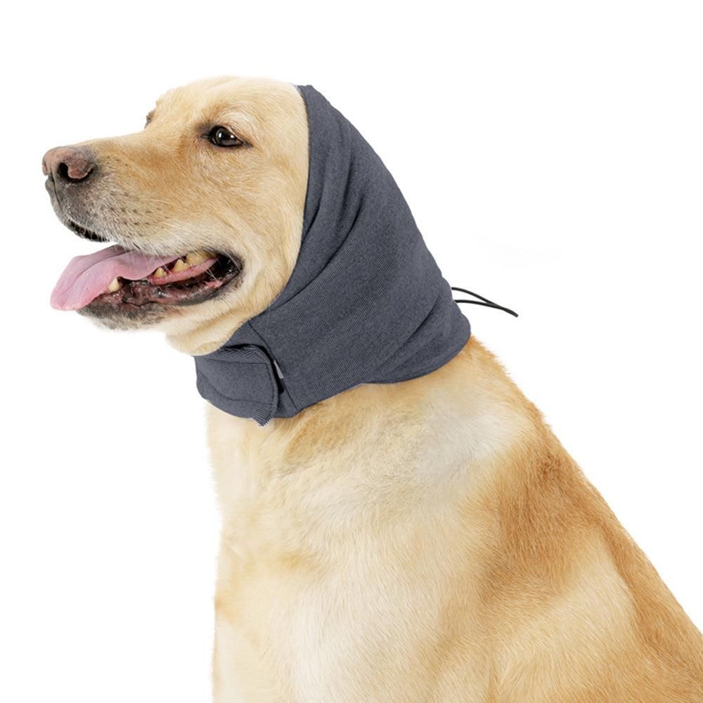 Dog Calming Ear Wraps Ear Protection Cover Pet Dog Head Muff Dark Gray - S — image 5