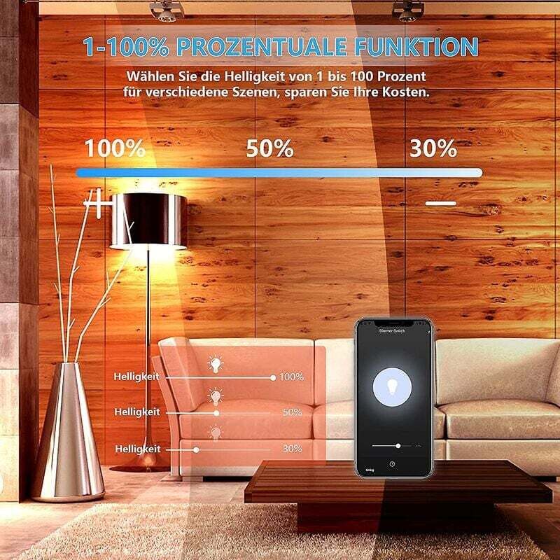 LED Dimmer Switch, Wifi Light LED Dimmer Switch Percentage Function With Timing Function, Wlan Voice App Control โ image 2
