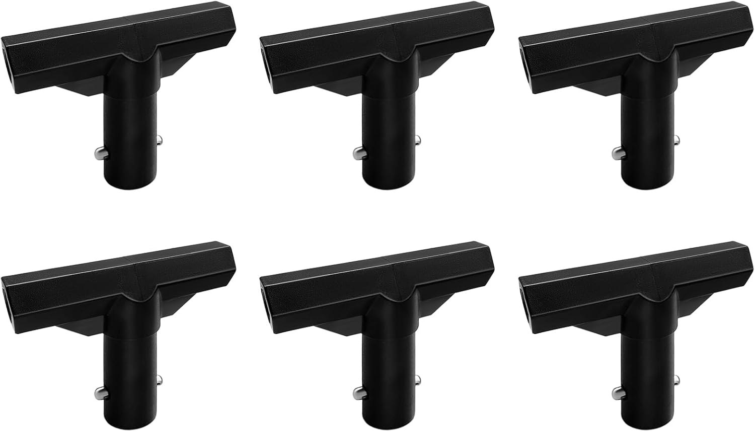 6 Pack Trampoline Plastic T-Connector, Trampoline Pole Cap Tops-T Tube Connectors, Enclosure Replacement Parts for Connect Top Ring Net and Fiberglass Rods