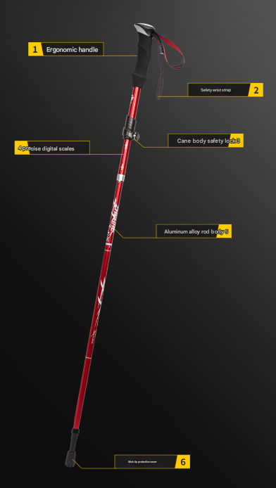 Long Black Ultralight Foldable Hiking Pole - Adjustable Aluminium Trekking Stick with EVA Grip for Outdoor Walking & Climbing โ image 2