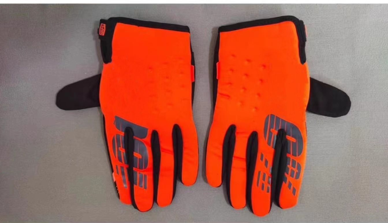LOHAS FOX Winter Fleece Cycling Gloves Nylon Long Finger Orange M