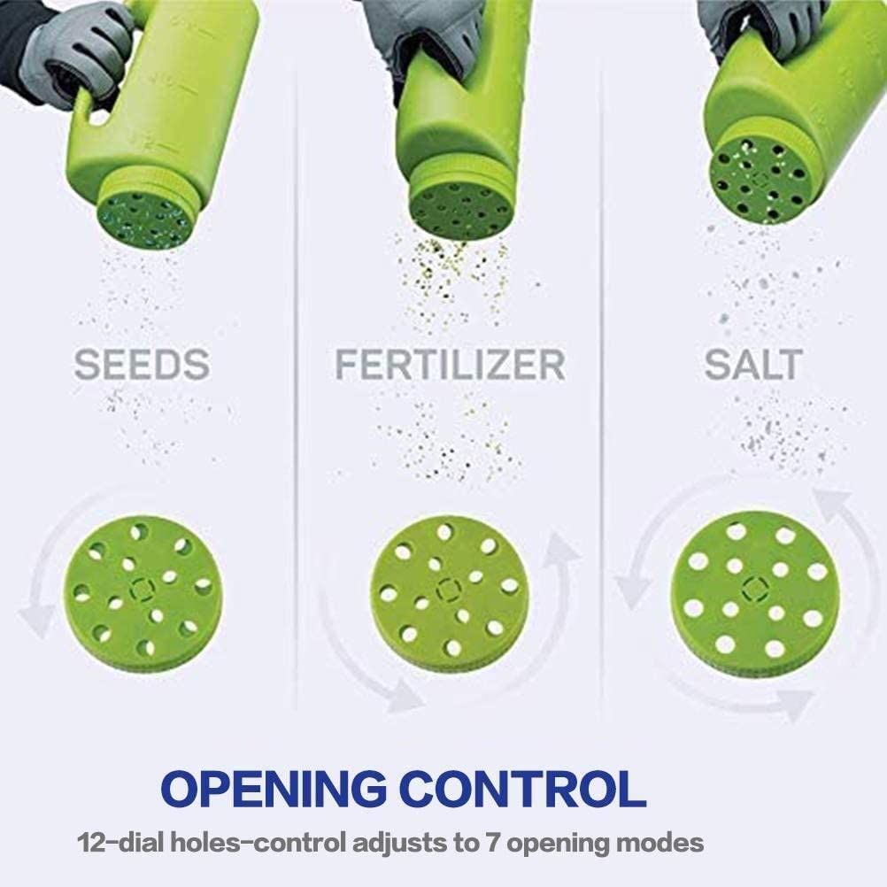 Spreader Shaker Salt Seed Spreader for Seeds 2L Ice Melt Tool Garden Fertilizer Plant Food Spreader Adjustable Handheld Lawn — image 2