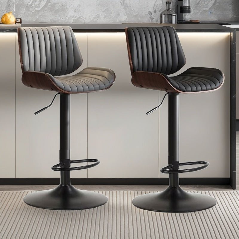 SERENITà European Wooden Modern Bar Stools Bistro Stool with Rotating and Aerodynamic Multi-levelled (Grey) — image 2