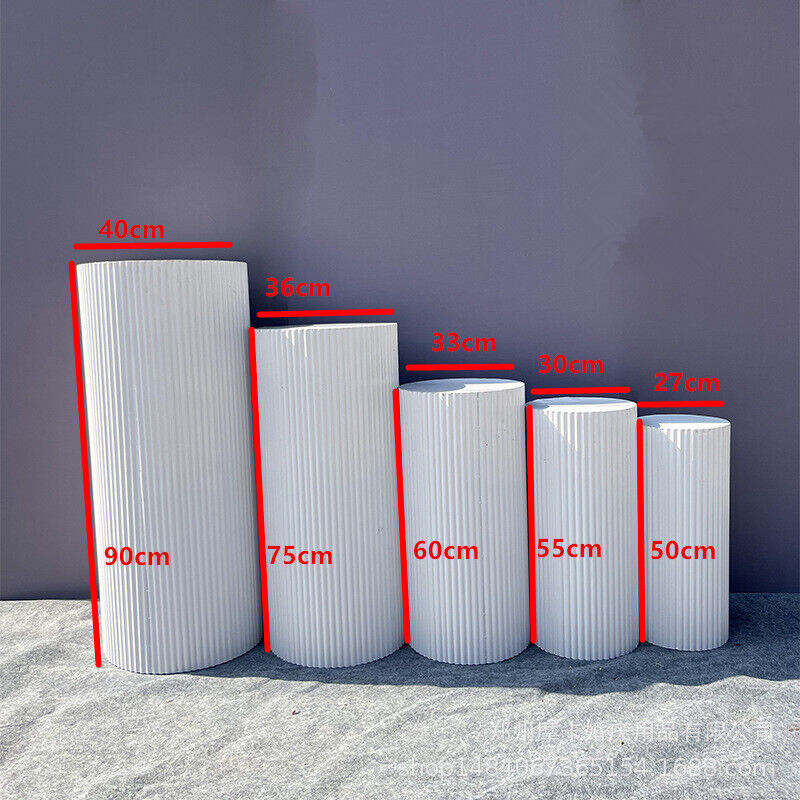 5x Metal Wedding Plinths Cylinder Pedestal Stand Ripple Cake Dessert Display — image 6