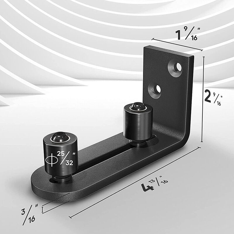 Sliding Barn Door Floor Guide Wall Mount Adjustable Ball Bearing Guide, Black, 120 × 50 × 60mm — image 4