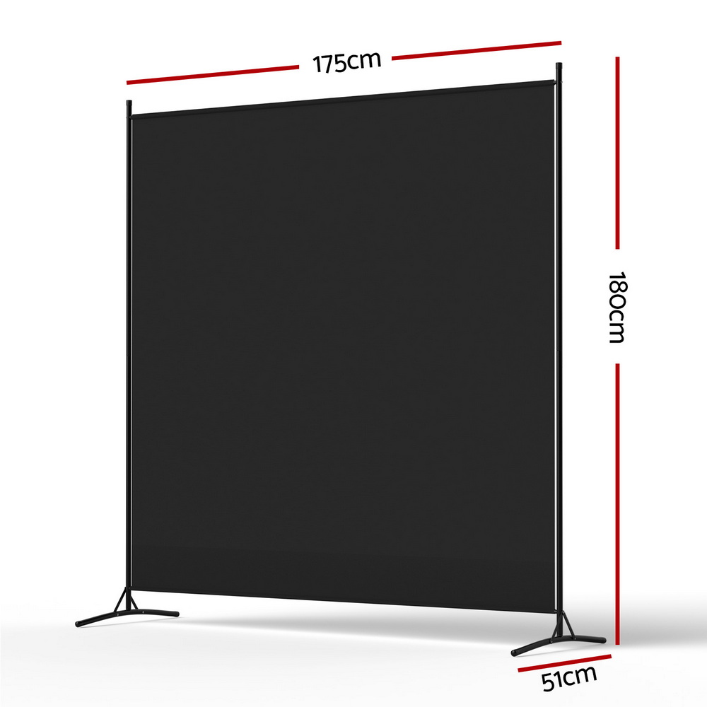 Artiss Room Divider Screen 175x180cm Fabric Black โ image 2