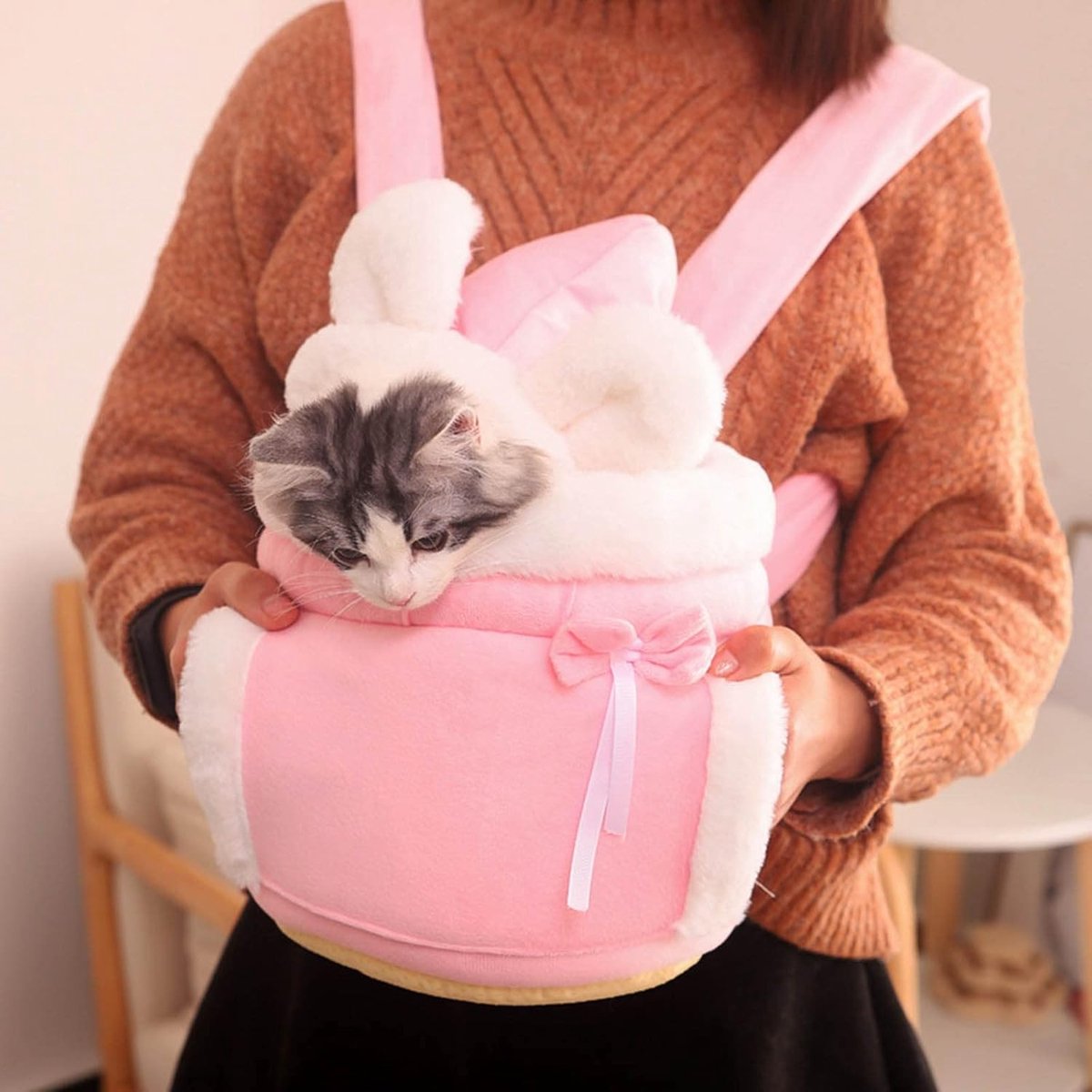Cat Bed - Backpack for Pet Travel - Can be used as a cat basket indoors - Side pockets to keep your hands warm - Wide shoulder straps - Best choice for — image 2