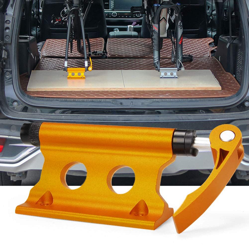 Bike Block Fork Mount w/Quick-Release Lever, Aluminum Alloy Bicycle Front Fork Fixed Clip Luggage Rack for Truck (Yellow) — image 5