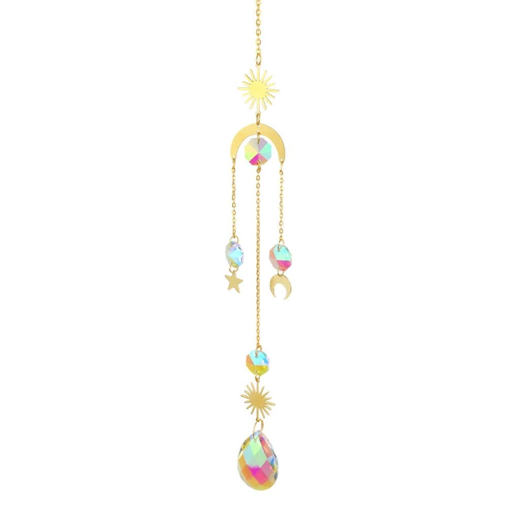 6 inches rainbow refractive prism suncatcher, with crystal decoration, 6 inches