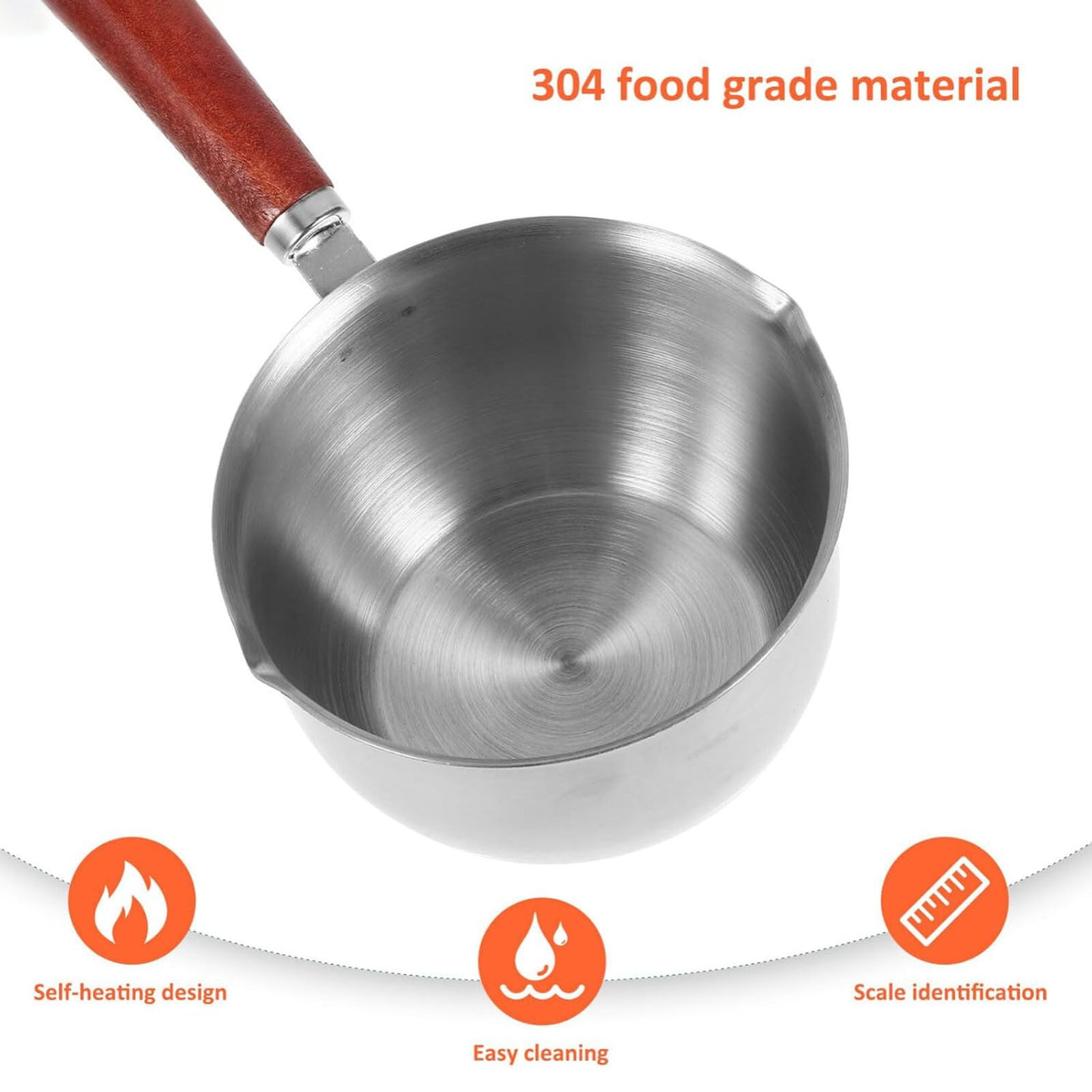Cooking Utensils, Stainless Hot Oil Pot with Wooden Handle New Oil Pot Container for Kitchen Cooking Oil Strainer Pot A โ image 5